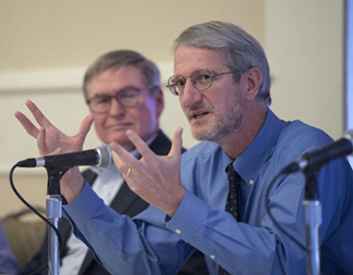 Jeff Brodsky, PhD, (foreground) and Chester Mathis, PhD, (left)