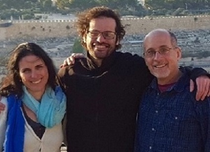 Michal Hershfinkel, Thanos Tzounopoulos and Elias Aizenman during a recent visit to Israel.